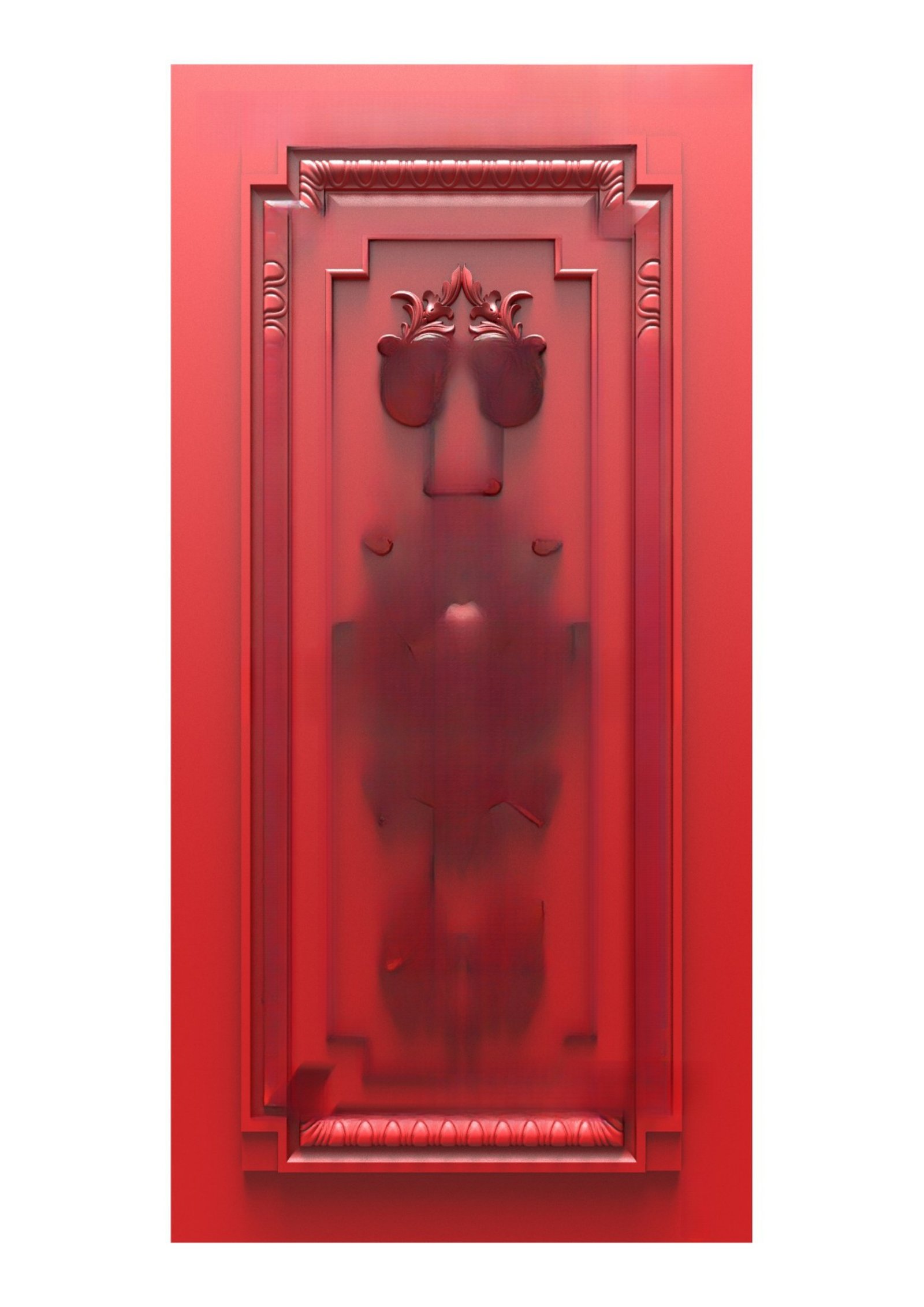 GSK NEW YEAR DOORS - PAGE-37 Minimalist Geometric Relief Carved Door 3D Model